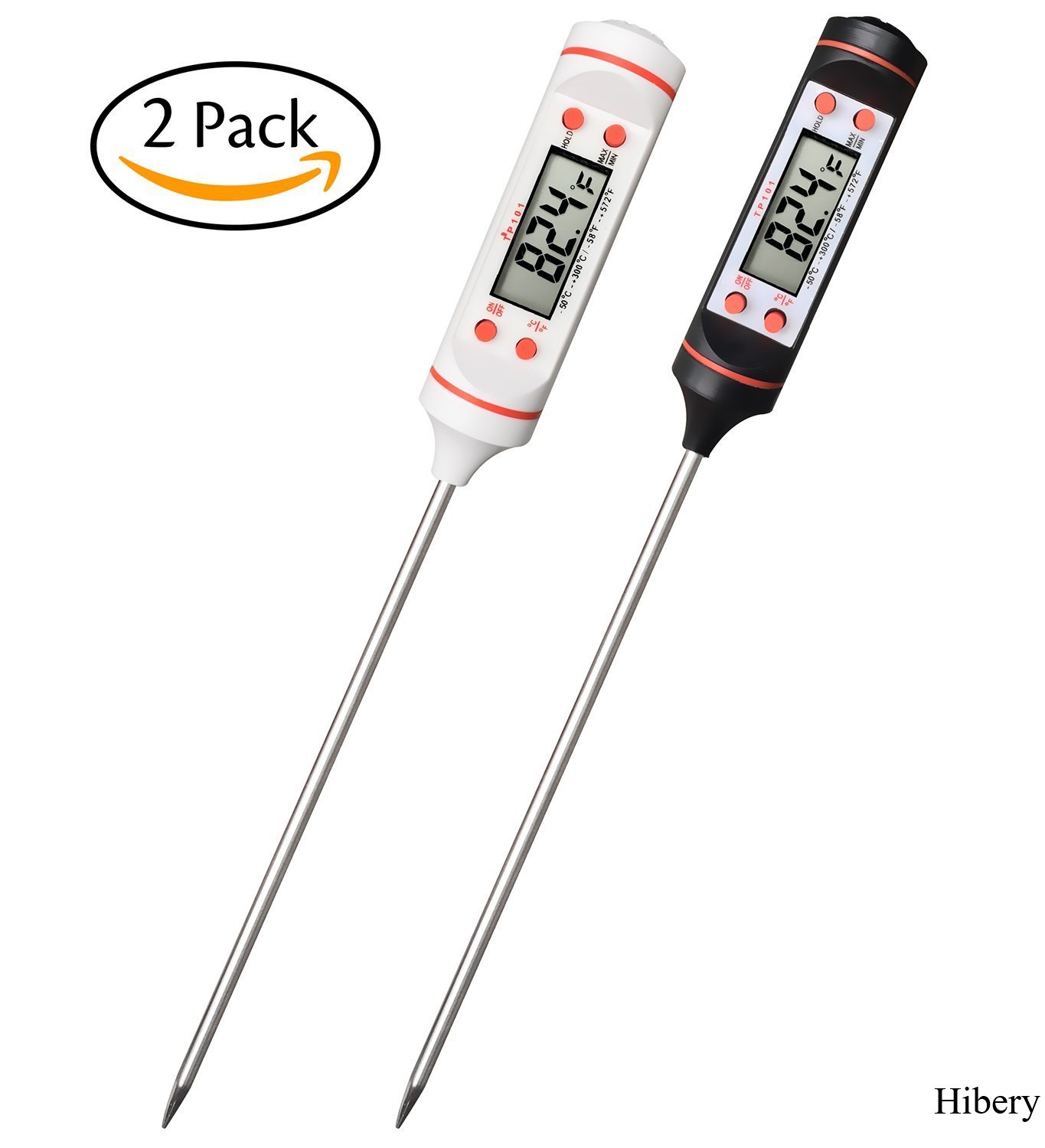 Hibery Hibery Set of 2 Meat Thermometers & Kitchen Digital Cooking Thermometer, Best Wireless Electronic Food Instant Read Thermometer for Candy, BBQ and Grill, Fast & Constant Meat Thermometers