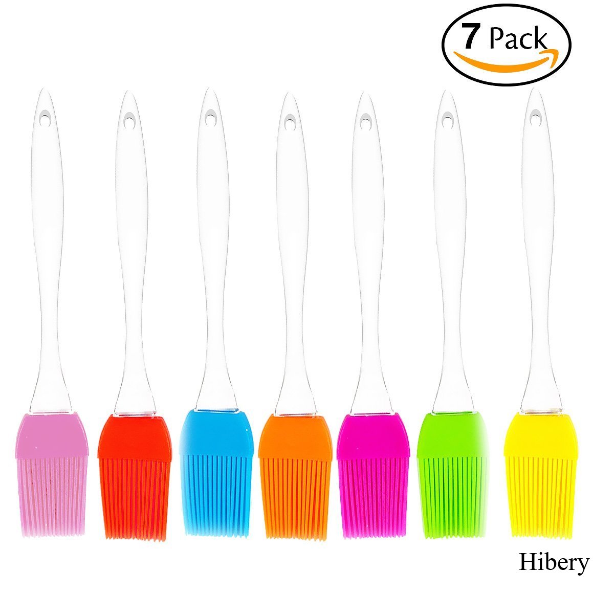 Hibery Hibery Silicone Basting Brushes Set of 7, Good for Barbecue Meat and Desserts Baking - Heatproof, EASY Clean, Food Grade - 7 Colored