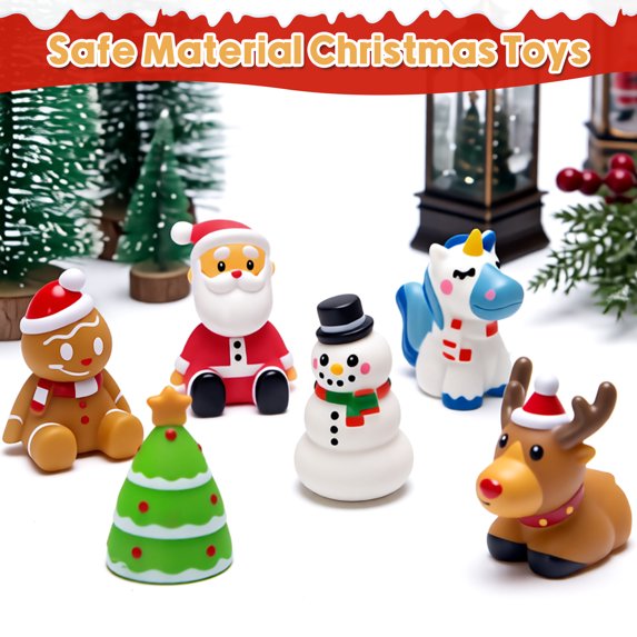 HiberyHom 6 Pcs Christmas Light up Bath Toys, Christmas Toys for Kids Baby Toddler, Christmas Stocking Stuffers for Kids, Ideal as Kids Gifts for Christmas