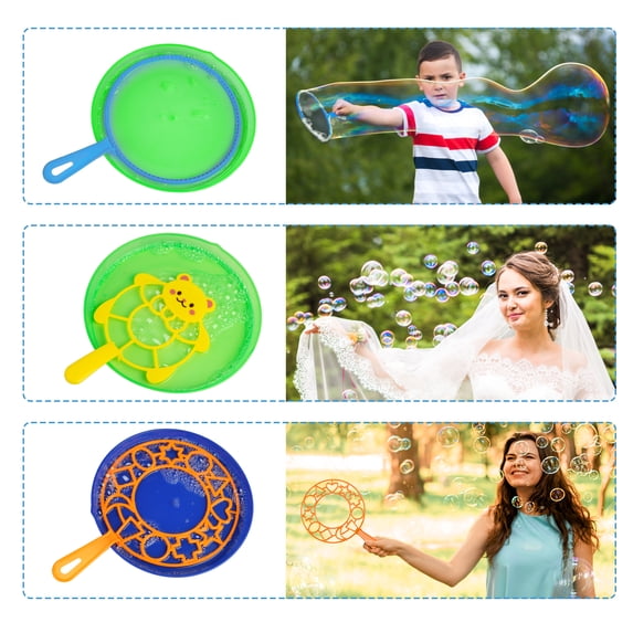 HiberyHom 15 Pcs Big Bubble Wands Set for Kids, Giant Bubble Maker Toys with Tray for Summer Outdoor Activities Party Favors Gifts & Wedding